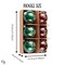 Majestic Gold Glittered Floral Bauble Christmas Ornament Set, 6 Pieces of Maroon and Green Round Tree Balls